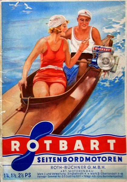 Rotbart Seitenbordmotoren 2 1/2 PS 1932 Advertisingbrochure (3384)